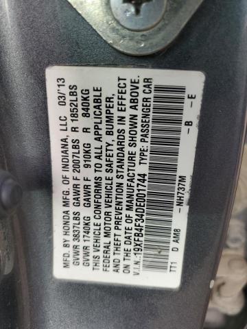 Photo 11 VIN: 19XFB4F34DE001744 - HONDA CIVIC HYBR 