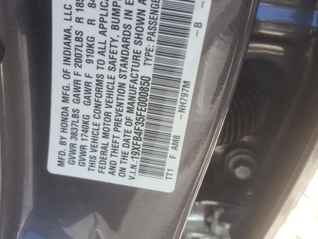 Photo 9 VIN: 19XFB4F35FE000850 - HONDA CIVIC HYBR 