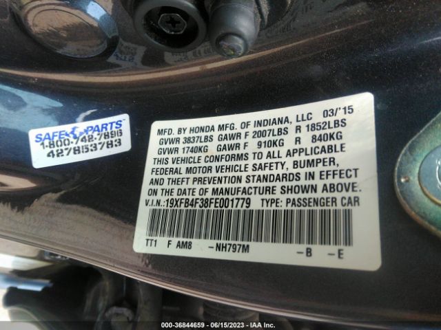 Photo 8 VIN: 19XFB4F38FE001779 - HONDA CIVIC HYBRID 