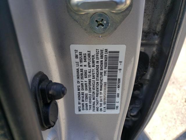 Photo 11 VIN: 19XFB5F52CE003563 - HONDA CIVIC 