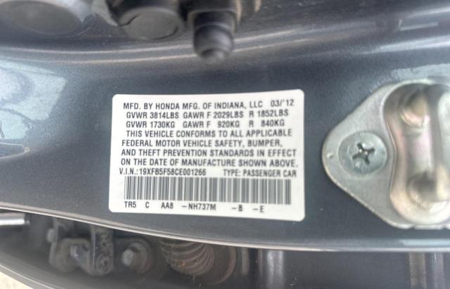 Photo 9 VIN: 19XFB5F58CE001266 - HONDA CIVIC NATU 