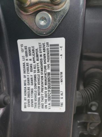 Photo 9 VIN: 19XFC1F30GE005788 - HONDA CIVIC EX 