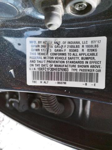 Photo 9 VIN: 19XFC1F30HE026903 - HONDA CIVIC EX 