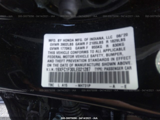 Photo 8 VIN: 19XFC1F30LE021287 - HONDA CIVIC SEDAN 