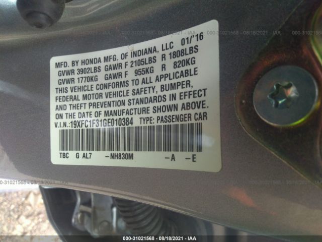 Photo 8 VIN: 19XFC1F31GE010384 - HONDA CIVIC SEDAN 