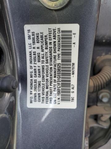 Photo 11 VIN: 19XFC1F31GE038525 - HONDA CIVIC 