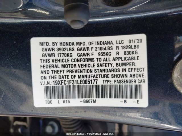 Photo 8 VIN: 19XFC1F31LE005177 - HONDA CIVIC 