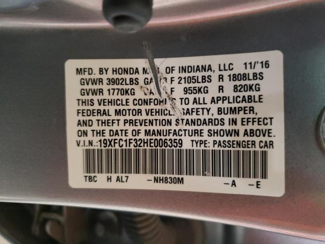 Photo 11 VIN: 19XFC1F32HE006359 - HONDA CIVIC 