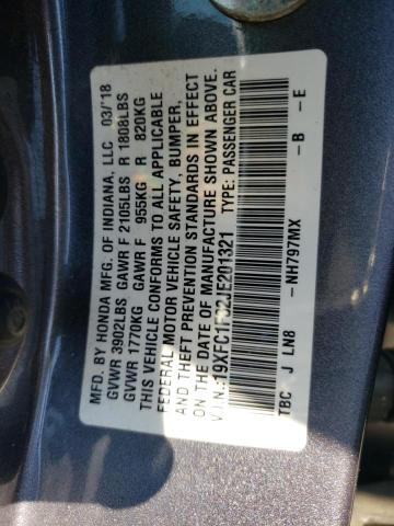 Photo 11 VIN: 19XFC1F32JE201321 - HONDA CIVIC EX 