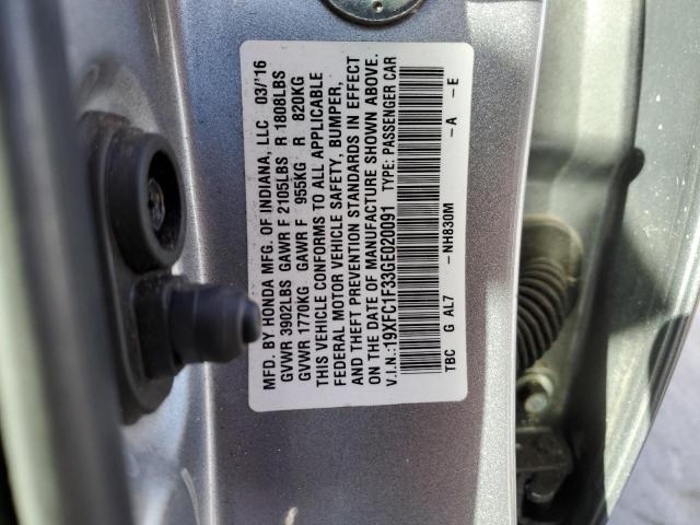 Photo 12 VIN: 19XFC1F33GE020091 - HONDA CIVIC EX 