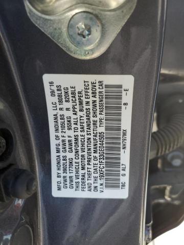 Photo 11 VIN: 19XFC1F33GE044505 - HONDA CIVIC EX 