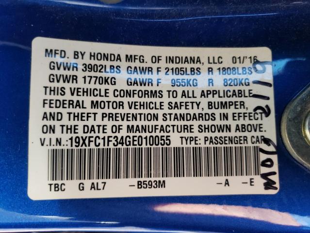 Photo 12 VIN: 19XFC1F34GE010055 - HONDA CIVIC 