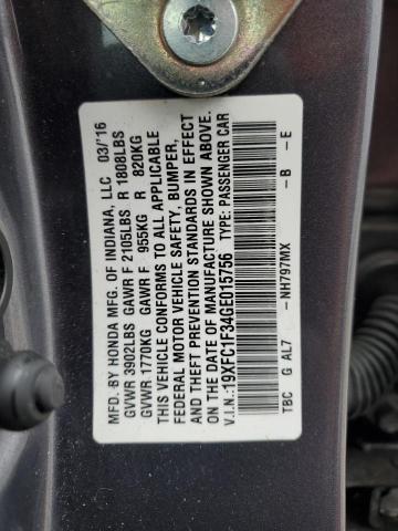 Photo 12 VIN: 19XFC1F34GE015756 - HONDA CIVIC EX 