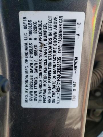 Photo 12 VIN: 19XFC1F34GE038535 - HONDA CIVIC 