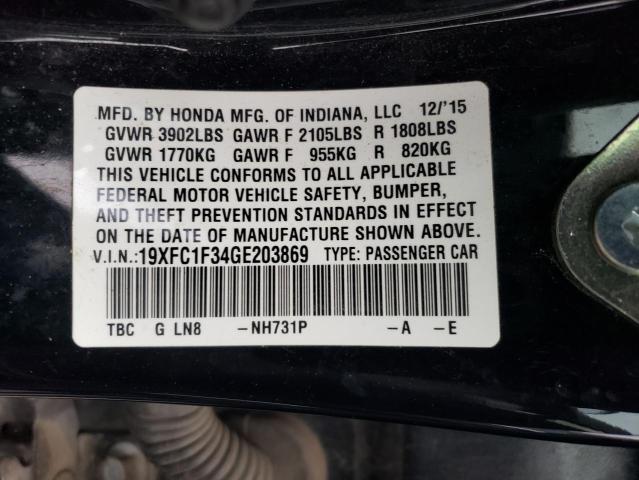 Photo 11 VIN: 19XFC1F34GE203869 - HONDA CIVIC EX 