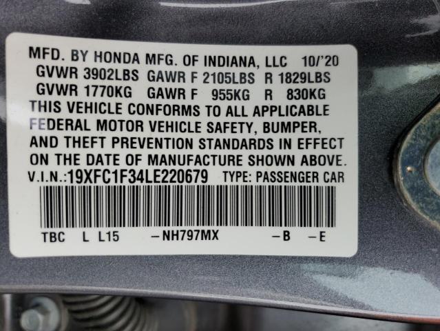 Photo 11 VIN: 19XFC1F34LE220679 - HONDA CIVIC 