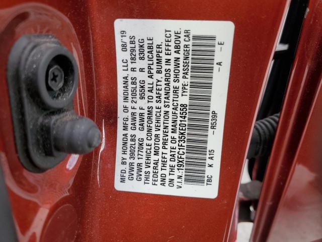 Photo 11 VIN: 19XFC1F35KE014558 - HONDA CIVIC EX 