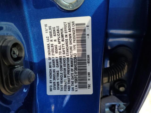 Photo 11 VIN: 19XFC1F36HE203843 - HONDA CIVIC EX 