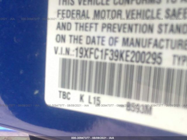 Photo 8 VIN: 19XFC1F39KE200295 - HONDA CIVIC SEDAN 