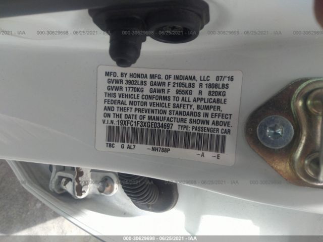 Photo 8 VIN: 19XFC1F3XGE034697 - HONDA CIVIC SEDAN 