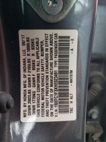 Photo 11 VIN: 19XFC1F3XHE023491 - HONDA CIVIC EX 