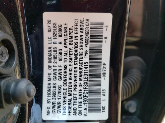 Photo 11 VIN: 19XFC1F3XLE011415 - HONDA CIVIC 