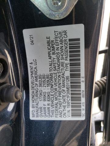 Photo 11 VIN: 19XFC1F3XME011285 - HONDA CIVIC 