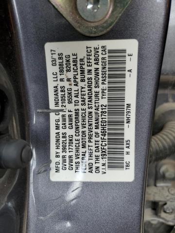 Photo 11 VIN: 19XFC1F46HE017812 - HONDA CIVIC EX 