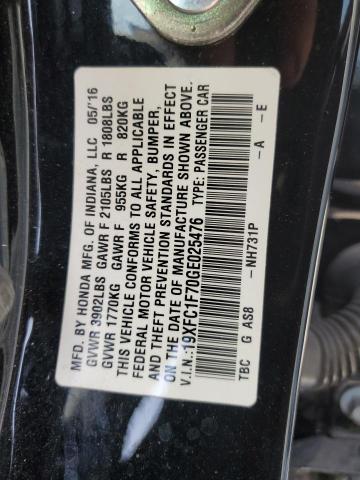 Photo 11 VIN: 19XFC1F70GE025476 - HONDA CIVIC EXL 