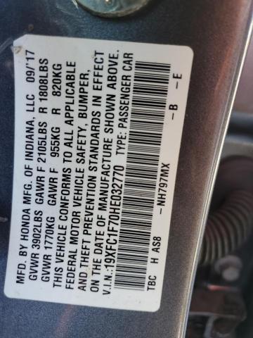 Photo 11 VIN: 19XFC1F70HE032770 - HONDA CIVIC EXL 