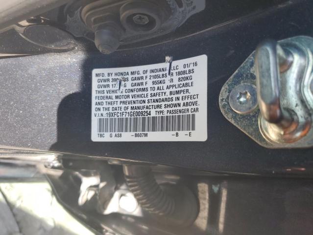 Photo 11 VIN: 19XFC1F71GE009254 - HONDA CIVIC EXL 