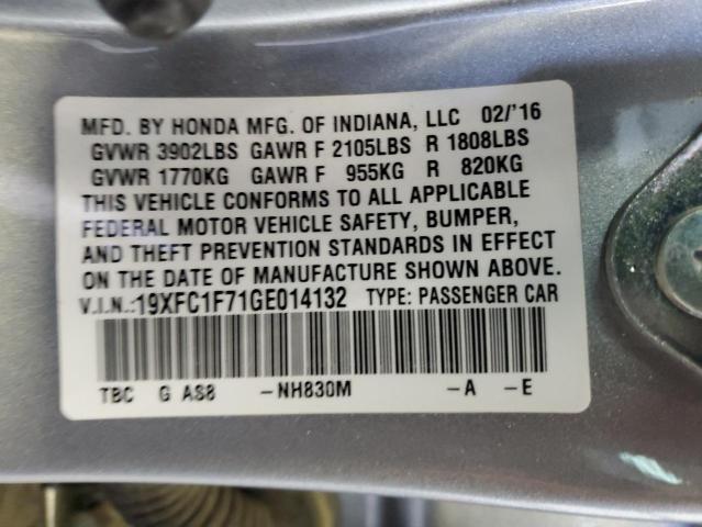 Photo 11 VIN: 19XFC1F71GE014132 - HONDA CIVIC EXL 