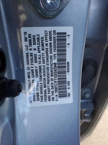 Photo 11 VIN: 19XFC1F71GE042948 - HONDA CIVIC EXL 