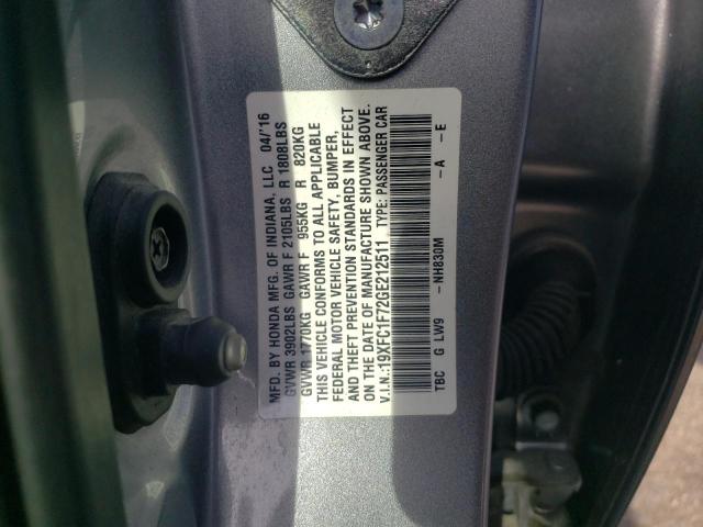 Photo 9 VIN: 19XFC1F72GE212511 - HONDA CIVIC EXL 