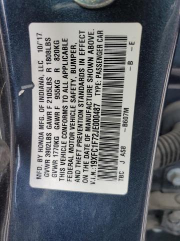 Photo 11 VIN: 19XFC1F72JE000487 - HONDA CIVIC 