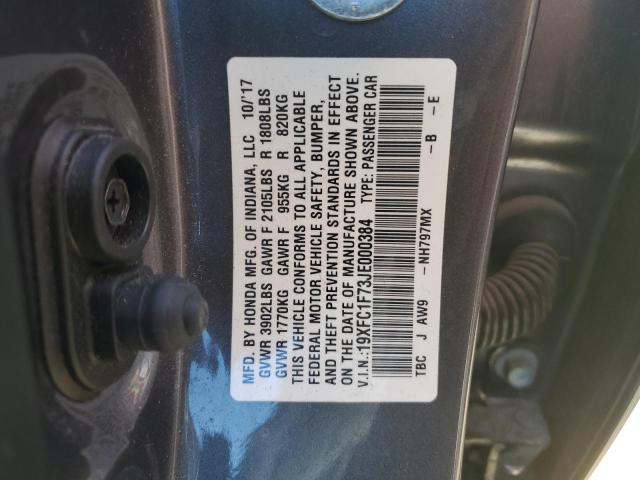 Photo 11 VIN: 19XFC1F73JE000384 - HONDA CIVIC 