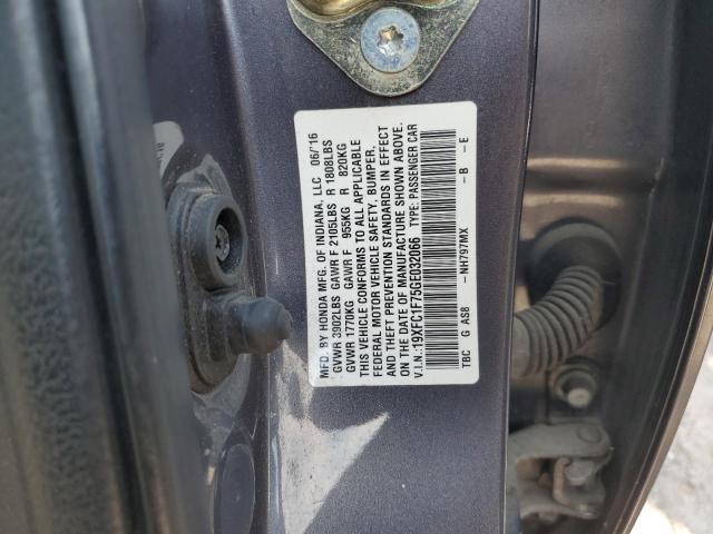 Photo 12 VIN: 19XFC1F75GE032066 - HONDA CIVIC EXL 