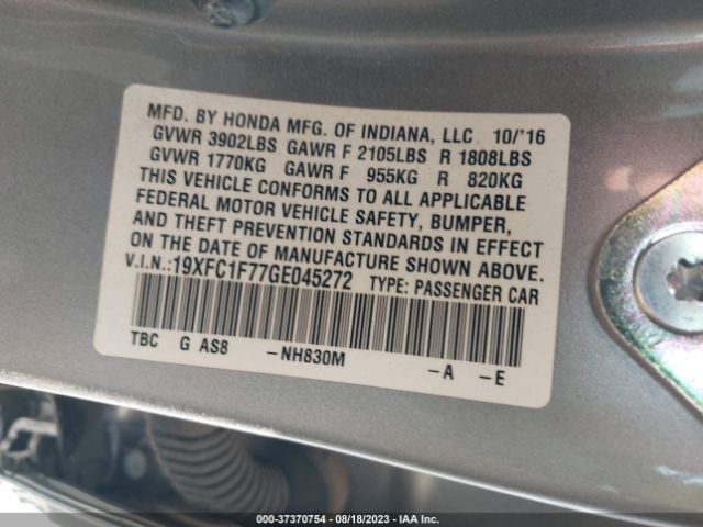 Photo 8 VIN: 19XFC1F77GE045272 - HONDA CIVIC SEDAN 