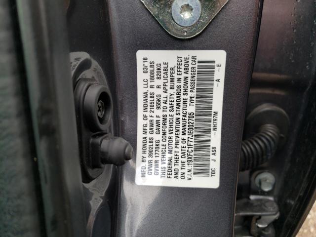 Photo 11 VIN: 19XFC1F77JE002705 - HONDA CIVIC 