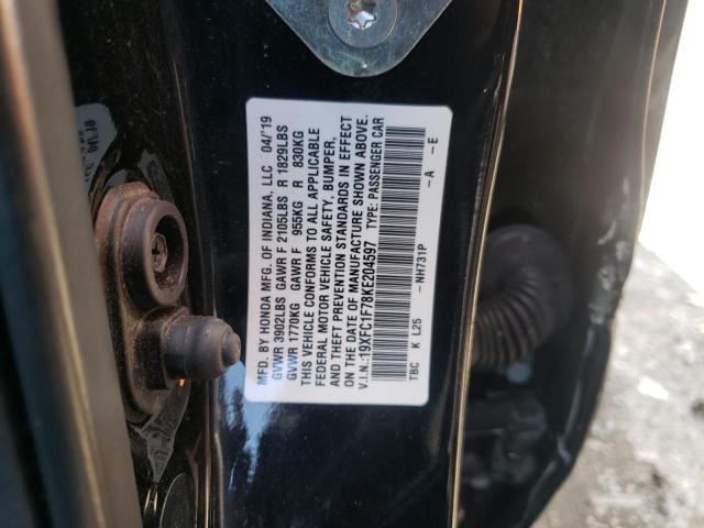 Photo 11 VIN: 19XFC1F78KE204597 - HONDA CIVIC EXL 