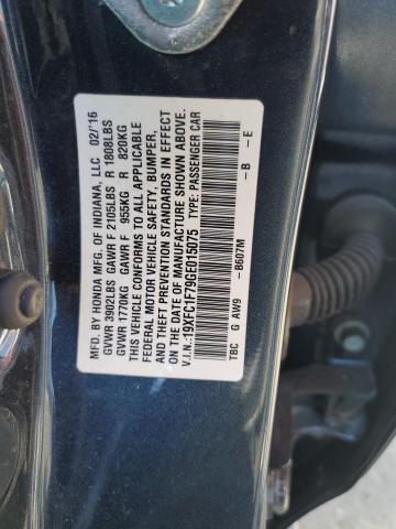 Photo 11 VIN: 19XFC1F79GE015075 - HONDA CIVIC EXL 