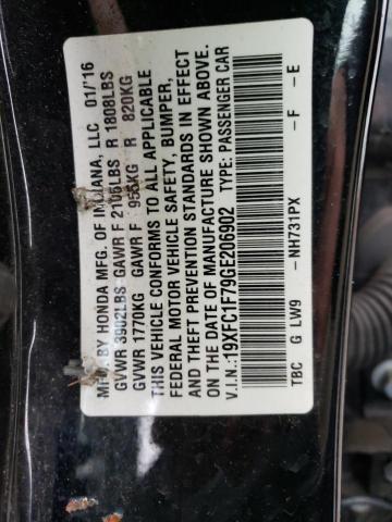 Photo 12 VIN: 19XFC1F79GE206902 - HONDA CIVIC EXL 