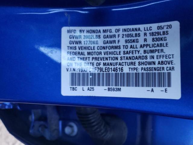 Photo 9 VIN: 19XFC1F79LE014616 - HONDA CIVIC EXL 