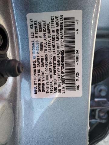 Photo 9 VIN: 19XFC1F7XME008485 - HONDA CIVIC EXL 