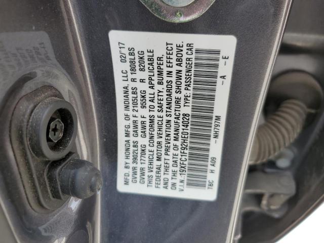 Photo 11 VIN: 19XFC1F92HE014028 - HONDA CIVIC 