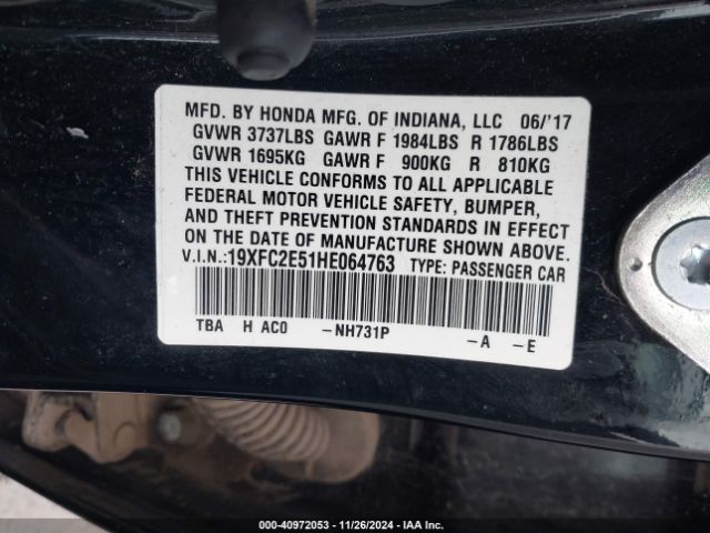 Photo 8 VIN: 19XFC2E51HE064763 - HONDA CIVIC 