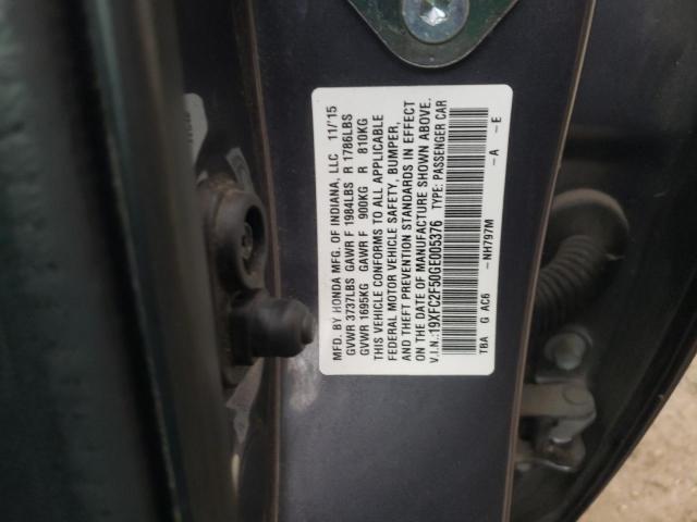 Photo 9 VIN: 19XFC2F50GE005376 - HONDA CIVIC LX 