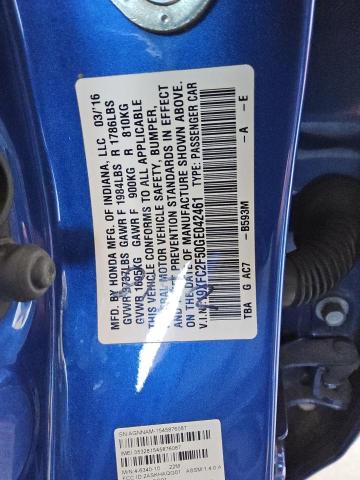 Photo 11 VIN: 19XFC2F50GE042461 - HONDA CIVIC LX 