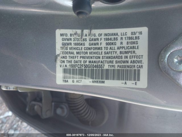 Photo 8 VIN: 19XFC2F50GE046557 - HONDA CIVIC 