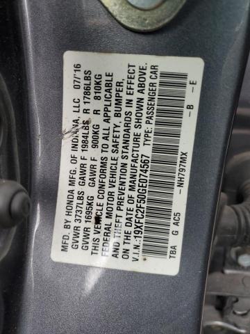 Photo 11 VIN: 19XFC2F50GE074567 - HONDA CIVIC 